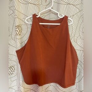 Old Navy Active 2x Burnt Orange PowerChill Light Support Go DRY Crop W Bra